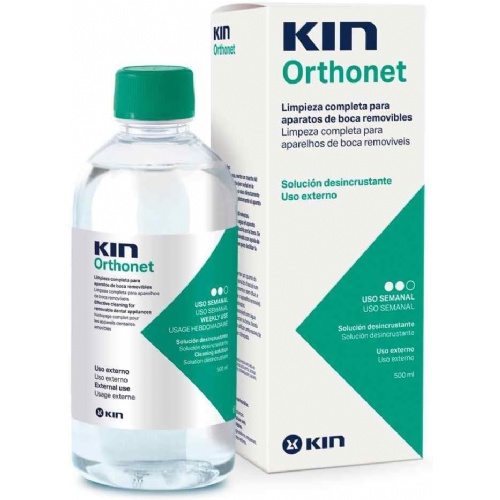 KIN Orthonet Desincrustante semanal limpieza Prótesis dental 500 ml