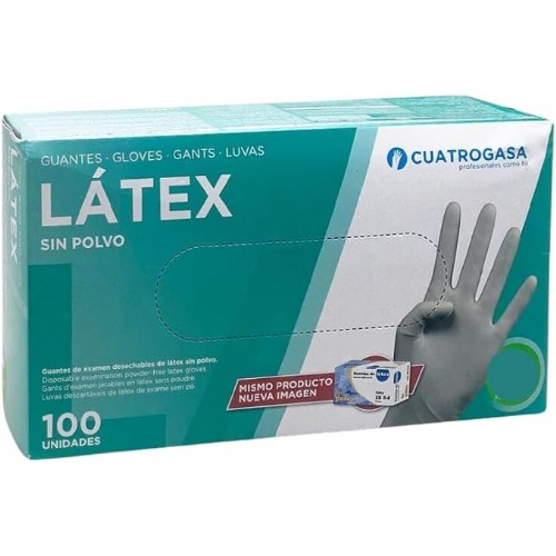 Guantes latex sin polvo blanco talla l