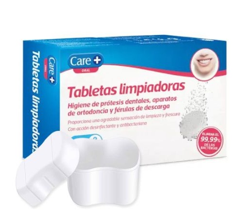 Care + oral tabletas limpiadoras 90 tabletas con estuche limpiador