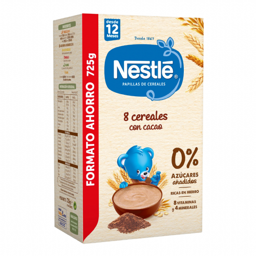 Nestlé Papilla 8 Cereales al cacao 725 g