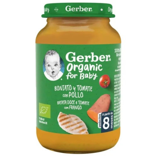 Gerber organic boniato y tomate con pollo 1 tarrito 190 g
