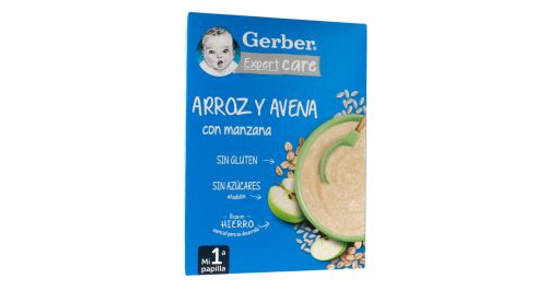 Gerber expertcare arroz y avena con manzana 1 estuche 250 g