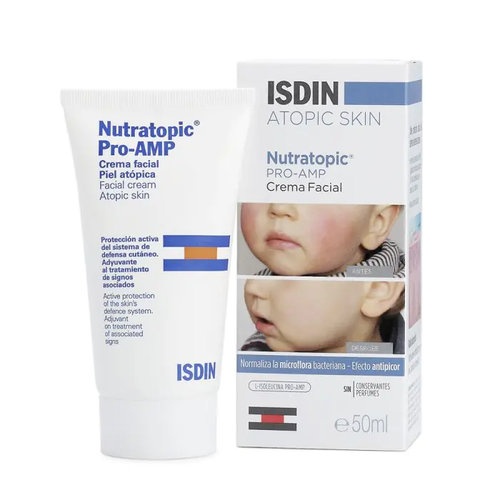 Isdin nutratopic pro-amp crema facial protectora (1 envase 50 ml)