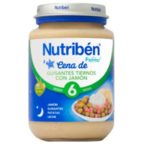 Nutriben cena crema guisantes con jamon (1 potito junior 200 g)