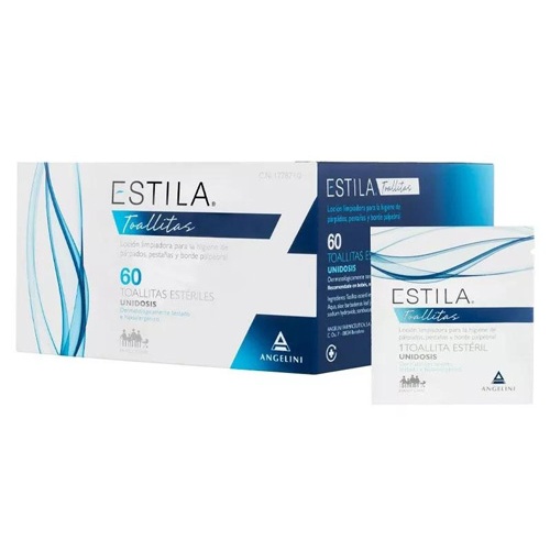 Estila toallitas esteriles de un solo uso - higiene de parpados/ pestañas y borde palpebral (60 unid