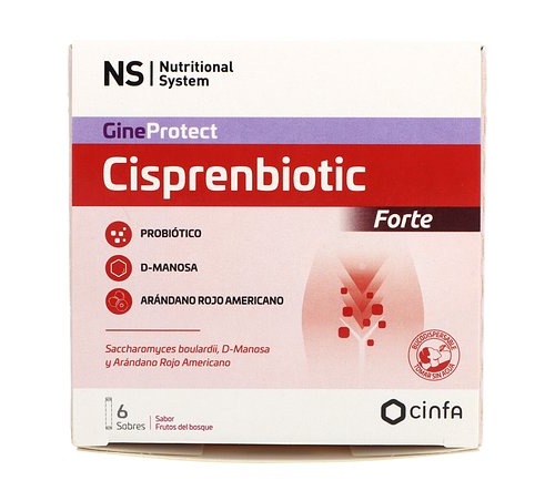 Ns gineprotect cisprenbiotic forte  6 sobres 2,2 g sabor frutos del bosque