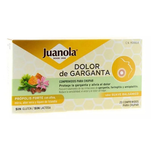 Juanola dolor de garganta propolis forte (sabor suave balsamico 20 comprimidos)