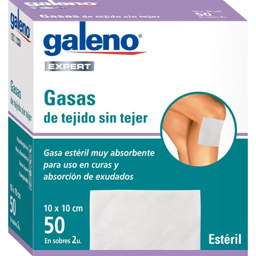 Galeno expert gasa esteril tejido sin tejer  50 unidades 10 cm x 10 cm
