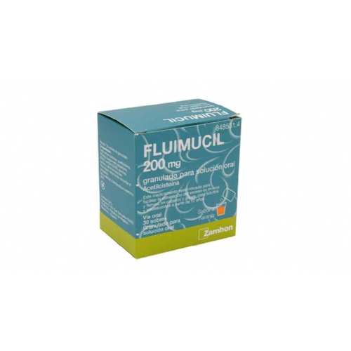 FLUIMUCIL 200 mg GRANULADO PARA SOLUCION ORAL , 30 sobres