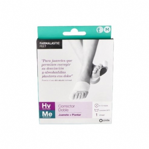 Corrector doble juanetes y plantar - farmalastic feet (pie izquierdo talla mediana)