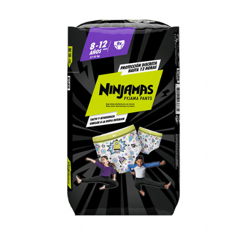 Dodot Ninjamas Pañal infantil niño cohetes talla 8-12 años 27-43 kg 9 ud