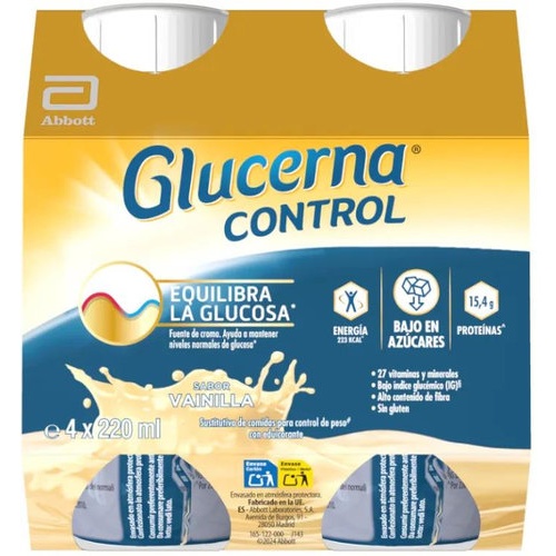 Glucerna Control Vainilla Pack 4 botellas x 220 ml