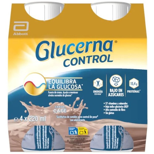 Glucerna Control Café Pack 4 botellas x 220 ml 