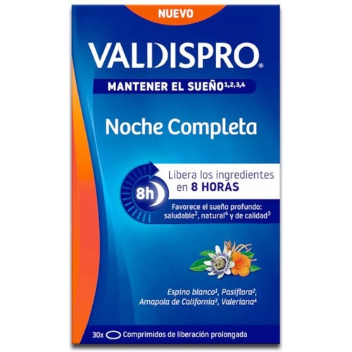 Valdispro noche completa (30 comprimidos liberacion prolongada)