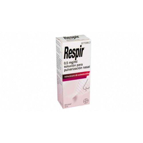 RESPIR 0,5 mg/ml SOLUCION PARA PULVERIZACION NASAL , 1 frasco de 20 ml (Frasco+bomba pulverizadora)