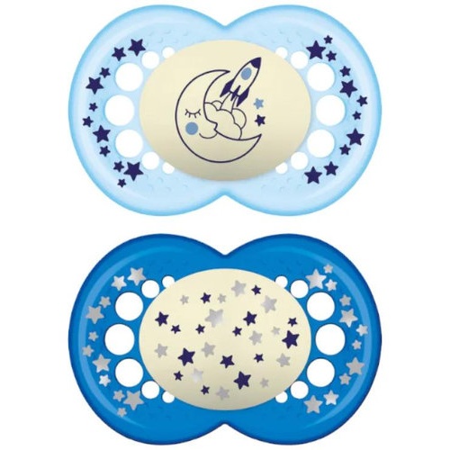 MAM Perfect Night Chupete Silicona Fisiológico azul (+6 meses, 1 ud)