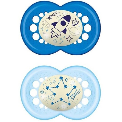 MAM Perfect Night Chupete Silicona Fisiológico azul (+16 meses, 1 ud)