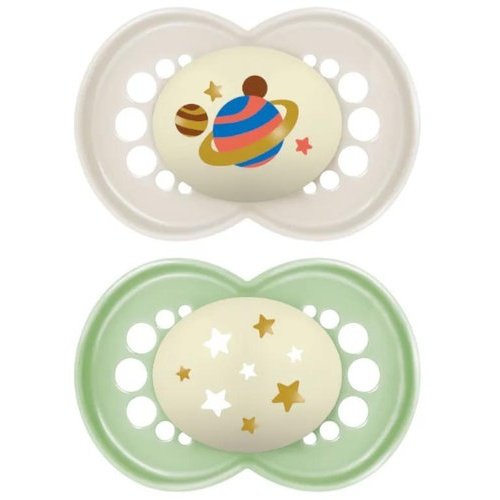 MAM Perfect Night Chupete Silicona Fisiológico verde (+16 meses, 1 ud)