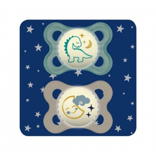 MAM Original Night Chupete Silicona Simétrica 0+ meses Azul (2 ud)