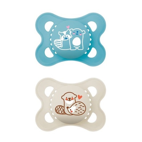 Chupete silicona mam original +2-6m 2 uni azul-beige