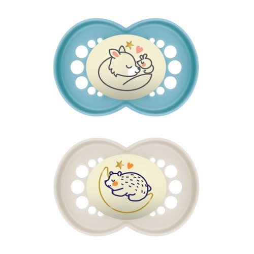 Chupete silicona mam original night + 6 meses matt n pack doble - mam original night