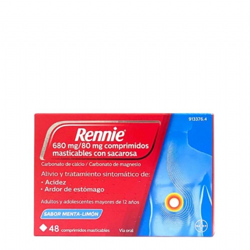 RENNIE 680 MG/80 MG COMPRIMIDOS MASTICABLES CON SACAROSA , 48 comprimidos