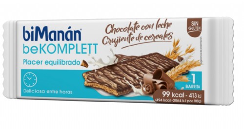 BiManán BeKomplett Snack Crujiente de Cereales y Chocolate con leche (1 ud)