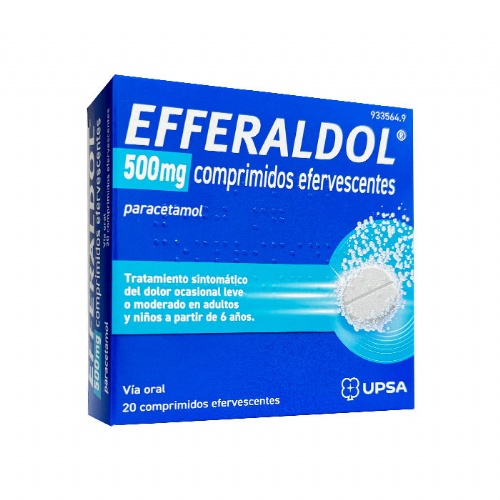EFFERALDOL 500 mg COMPRIMIDOS EFERVESCENTES, 20 comprimidos