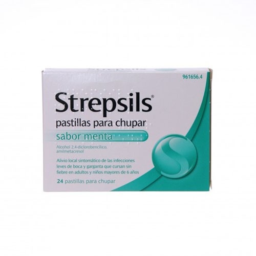 STREPSILS pastillas para chupar sabor menta , 24 pastillas