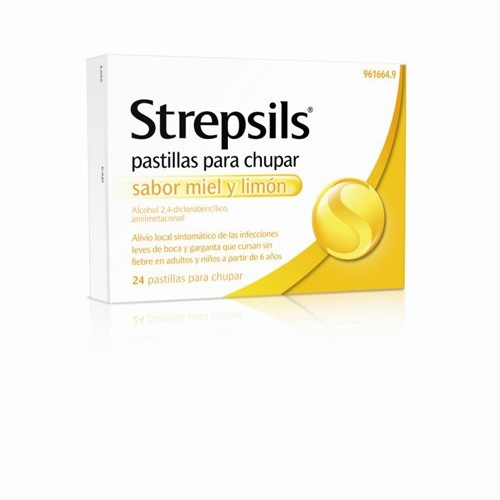 STREPSILS PASTILLAS PARA CHUPAR SABOR MIEL Y LIMON , 24 pastillas