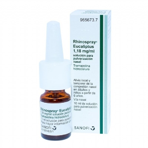 RHINOSPRAY EUCALIPTUS 1,18 mg/ ml SOLUCION PARA PULVERIZACION NASAL , 1 envase pulverizador de 10 ml