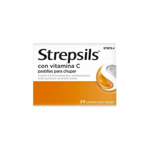 STREPSILS CON VITAMINA C PASTILLAS PARA CHUPAR , 24 pastillas