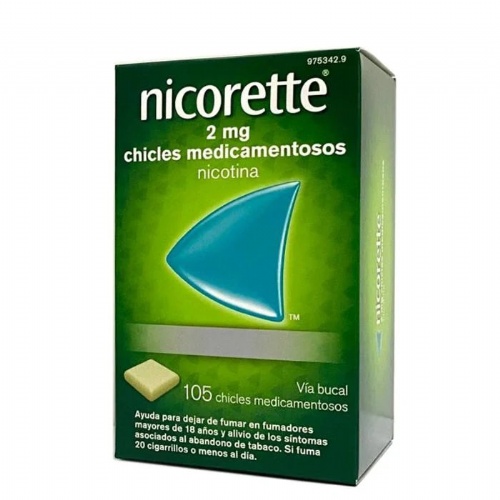 NICORETTE 2 mg CHICLES MEDICAMENTOSOS, 105 chicles