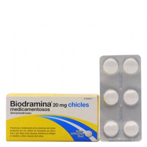 BIODRAMINA 20 mg CHICLES MEDICAMENTOSOS , 12 chicles