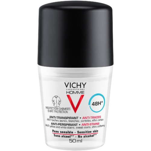 VICHY HOMME Desodorante 48h Anti-transpirante y Anti-manchas (50 ml)