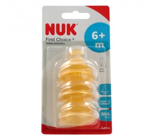 NUK Tetina Látex First Choice Anticólicos Talla L (3 ud)