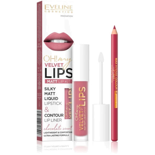 Eveline! Oh My Lips Pintalabios Líquido n13 Brownie Biscotti + Perfilador