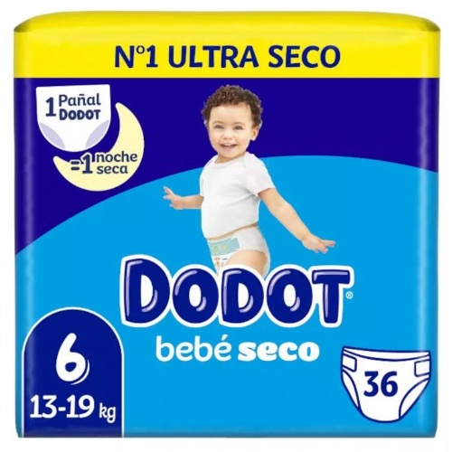 DODOT Bebé Seco Pañal Infantil Extra Talla 6 13-18 kg 48 unidades