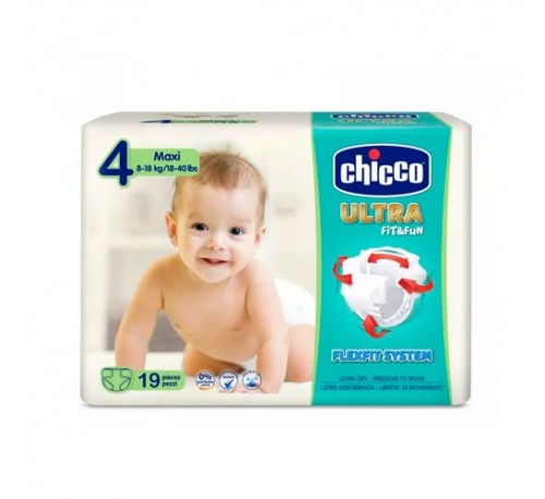 Pañal dry fit chicco talla 4 8-18kg 19 unid