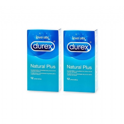 Durex natural plus - preservativos (12 preservativos 2 cajas)