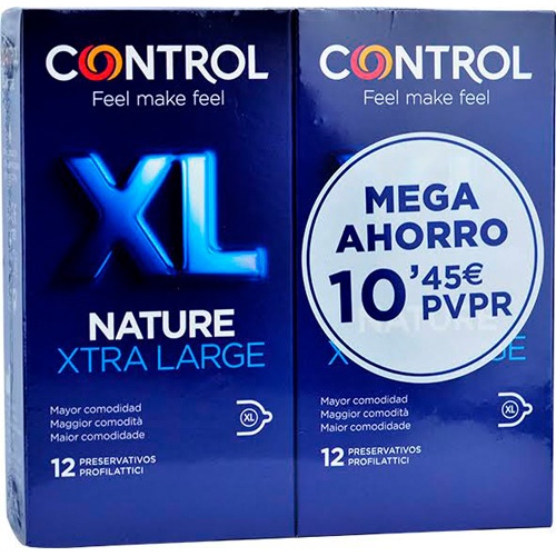 Control nature xl preservativos 12 + 12 unidades pack ahorro - preservativos