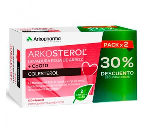Arkosterol levadura arroz rojo + q10 (2 unidades 60 capsulas pack)