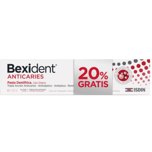 Bexident anticaries pasta 125 ml 20% gratis