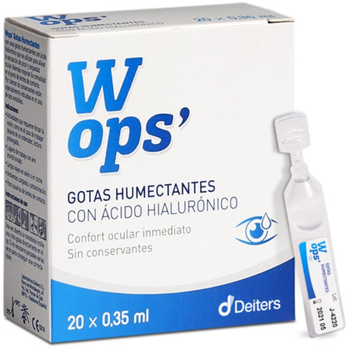 Wops gotas humectantes c/ácido hialurónico 20 monodosis x 0,35 ml