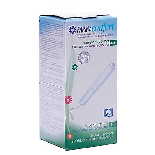 Farmaconfort Tampones de Algodón con aplicador biodegradable Súper (14 ud)