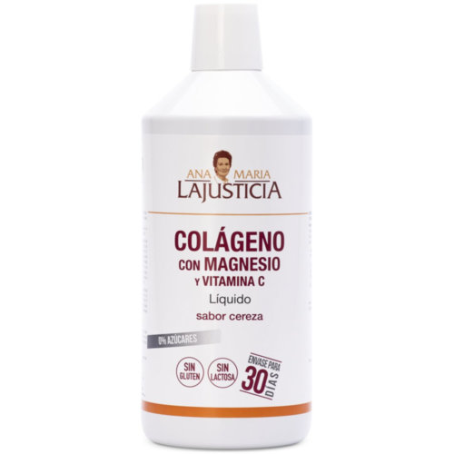 Ana María la Justicia Colágeno con Magnesio y Vitamina C Líquido sabor Cereza 1 Litro