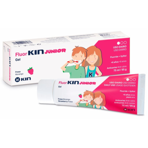 Fluor KIN Junior Gel Dentífrico Fresa (75 ml)