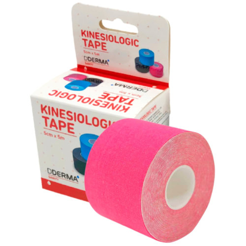 Kinesiologic tape dderma sanity  1 unidad 5 m x 5 cm color rosa