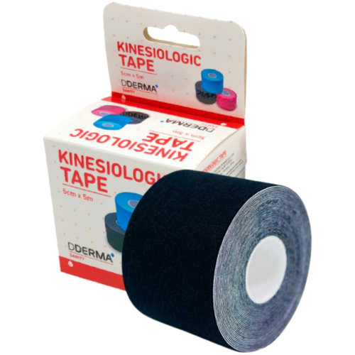 Kinesiologic tape dderma sanity  1 unidad 5 m x 5 cm color negro
