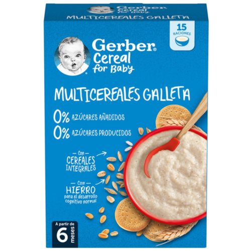 Gerber multicereales galleta 0% 0% (1 estuche 270 g)